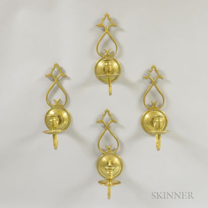 Set of Four Historic Williamsburg Brass Wall Sconces