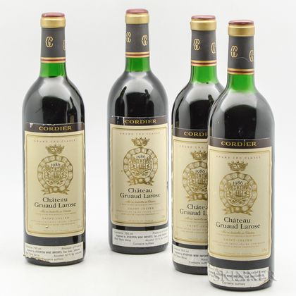 Chateau Gruaud Larose 1986, 4 bottles 