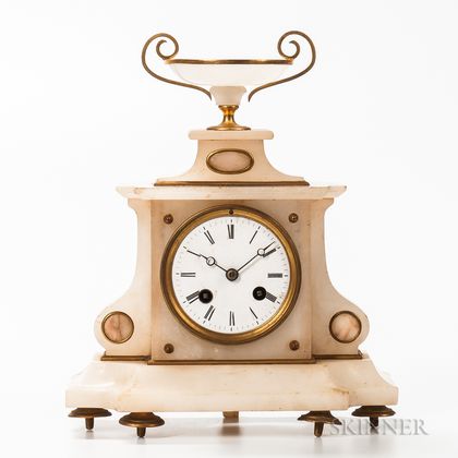 French Alabaster Shelf Clock
