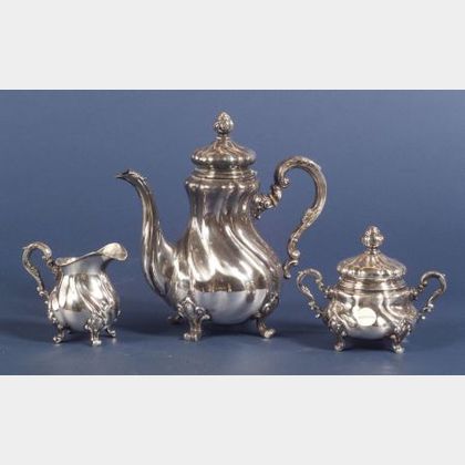 Continental .835 Silver Four Piece Tea and Coffee Service