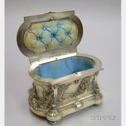 Musical Silver Plated Jewelry Casket