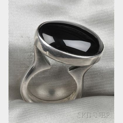 Sterling Silver and Onyx Ring, Georg Jensen