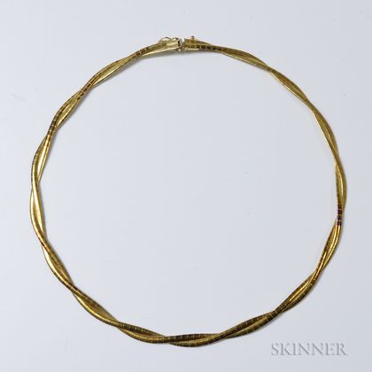 Italian 14kt Gold Braided Necklace