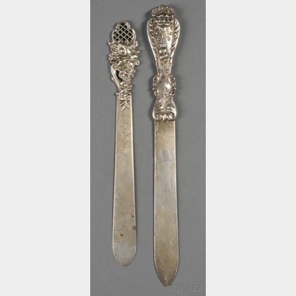 Two Sterling Paper Knives