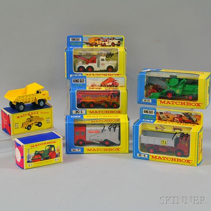 Seven Matchbox Toys Die-cast Metal King-size Vehicles