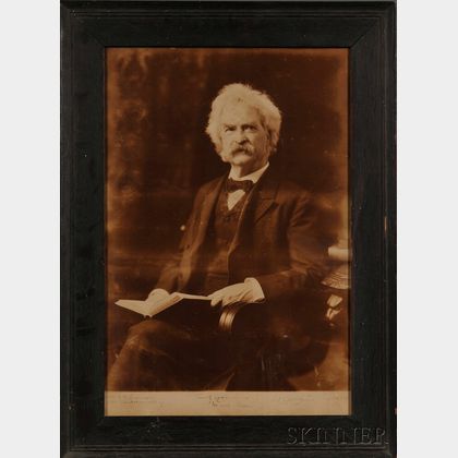 Twain, Mark (1835-1910) Signed Photograph, Framed.