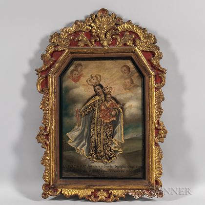 Spanish Colonial School (Ecuador),19th Century Mary, the Sovereign Queen, Holding the Christ Child