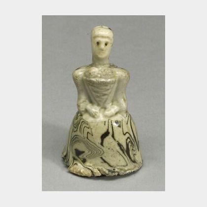 Staffordshire White Salt Glazed Stoneware Solid Agate Figure of a Lady