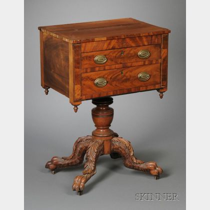 Classical Carved Mahogany Work Table