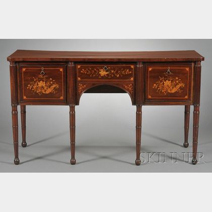 Victorian Fruitwood Marquetry-inlaid Mahogany Sideboard