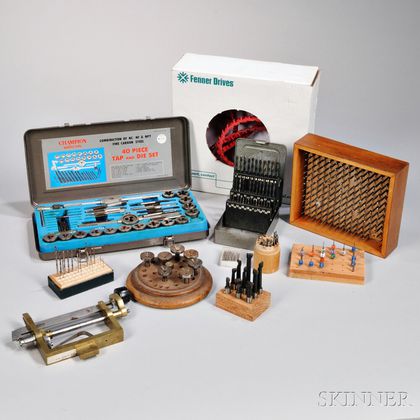 Collection of Drill Bits, Cutters, Tools, and Motors