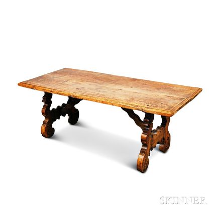 Continental Carved Fruitwood Low Table