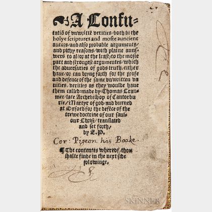 Cranmer, Thomas (1489-1556) A Confutatio[n] of Unwritte[n] Verities.