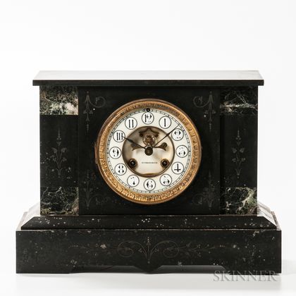 E.N. Welch Co. Black Slate Mantel Clock