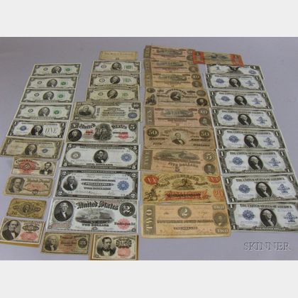 Thirty-eight Pieces of U.S. 19th and 20th Century Currency