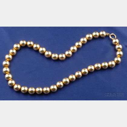 14K Gold 5 MM Bead Necklace – FERKOS FJ