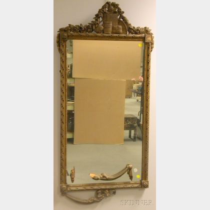 Gold-painted Louis XVI Style Carved Wood Mirror