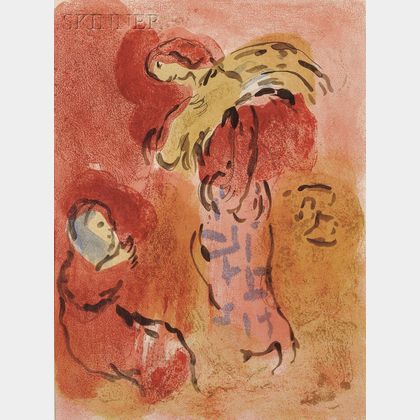 Marc Chagall (French/Russian, 1887-1985) Lot of Three Plates from BIBLE: Ange du paradis Ruth glaneuse