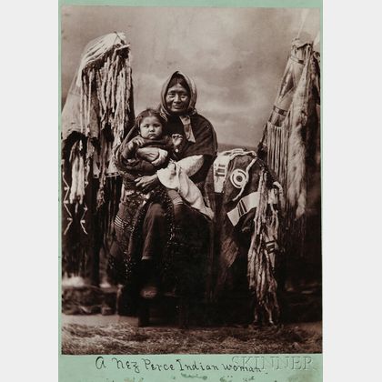 Cabinet Card by H.B. Calfee of a Nez Perce Woman and Child