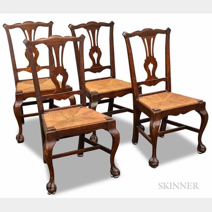 Set of Four Chippendale-style Mahogany Chairs