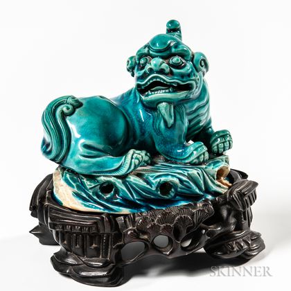 Turquoise-glazed Porcelain Qilin 