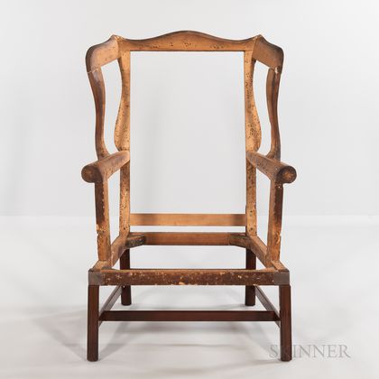 Chippendale Mahogany Easy Chair Frame