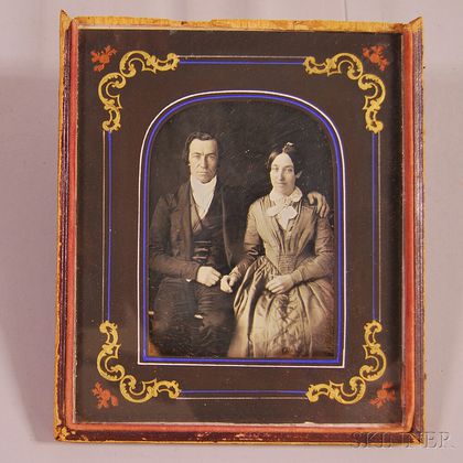 Half-plate Daguerreotype Portrait of a Husband and Wife