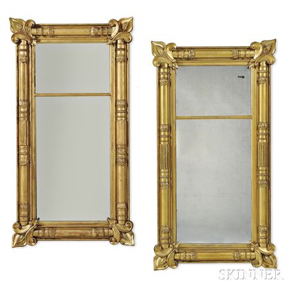 Pair of Large Gilt-gesso Mirrors