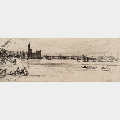 James Abbott McNeill Whistler (American, 1834-1903) Old Westminster Bridge