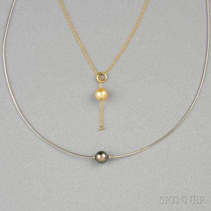 Two Pearl Necklaces, Mikimoto