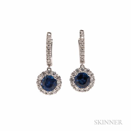 18kt White Gold and Sapphire Earrings