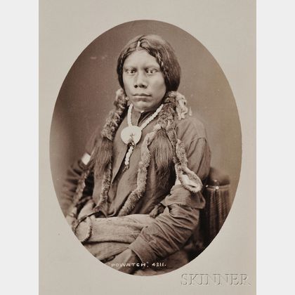 Cabinet Card by William Henry Jackson of Powatch, a Ute Indian. 