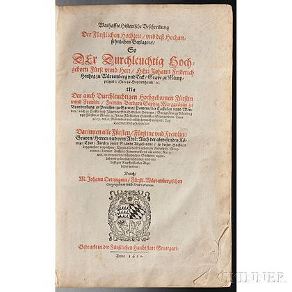 Oettinger, Johann (1577-1633) Balthasar Kuchler (1571-1641) Warhaffte Historische Beschreibung Der Furstlichen Hochzeit vnd Hochansehnl