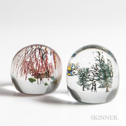 Two Alison Ruzsa Scenic Paperweights