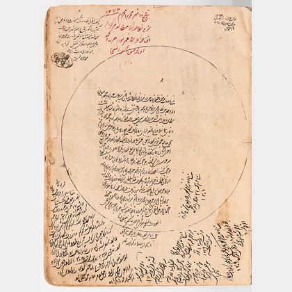 Arabic Manuscript on Paper. Kholasat' al-Hesab (Arithmetic Summary) and its Description, 1075 AH [1664 CE].