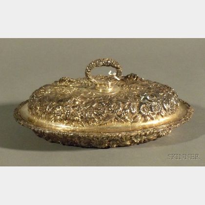 Baltimore Silversmiths Mfg. Co. Sterling Repousse Covertible Covered Entree Dish