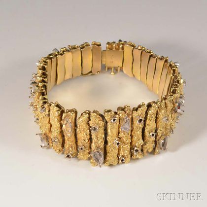14kt Gold Bark Bracelet