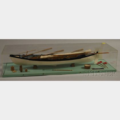 Cased Painted Wood Whaleboat Model