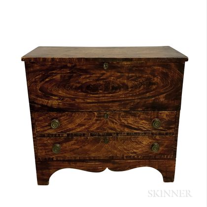 Federal Grain-painted Pine Two-drawer Blanket Chest