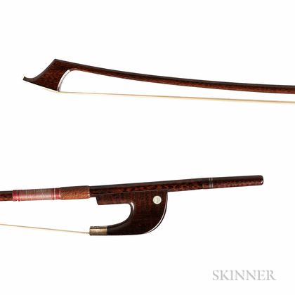 Silver-mounted Contrabass Bow