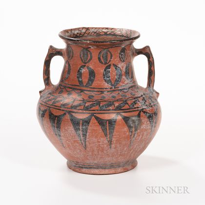 Southwest Polychrome Pottery Jar with Handles