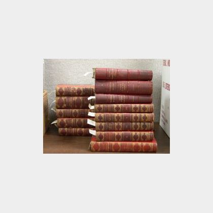 Thirteen Moroccan Bound Volumes on English and French Literature. 