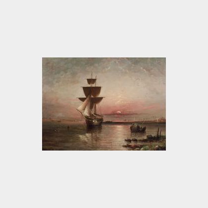Elisha Taylor Baker (American, 1827-1890) Harbor Sunset