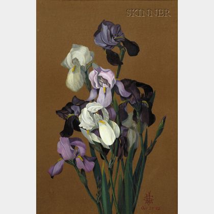 American School, 19th Century Irises