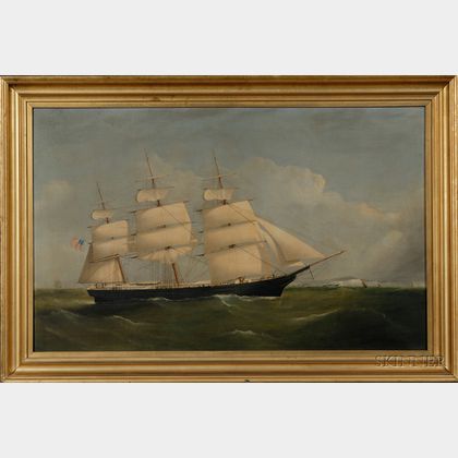 F. & J. Tudgay (British, 19th Century) Portrait of the Clipper Ship "Emily Farnum" Off Dover.