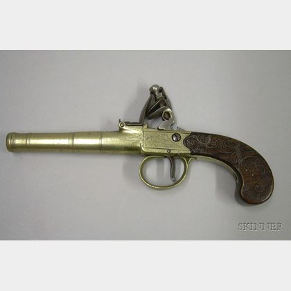 Brass Flintlock Pocket Pistol by T. Archer