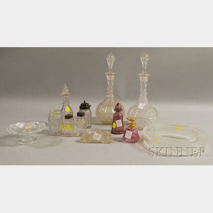 Thirteen Pieces of Assorted Cut and Pressed Glassware