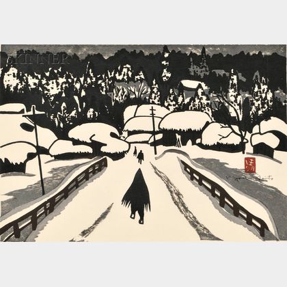 Kiyoshi Saito (Japanese, 1907-1997) Winter in Aizu