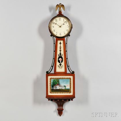 Waltham Inlaid Mahogany "Banjo" Clock