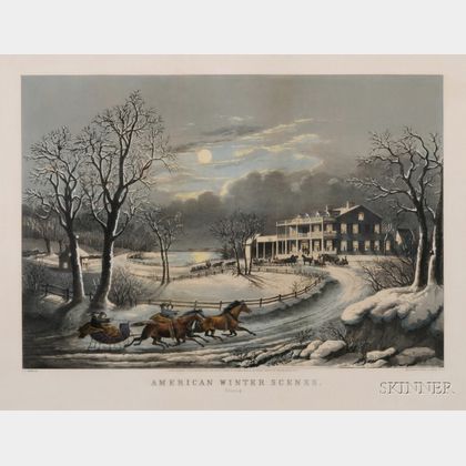 Nathaniel Currier, publisher (American, 1813-1888) American Winter Scenes. Evening.